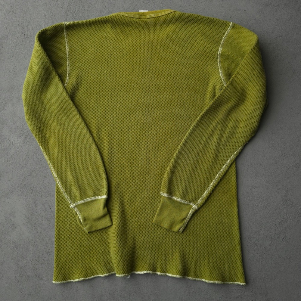 Vintage 90s St John's Bay Green Thermal T-shirt XL Made in USA Waffle Knit - Picture 4 of 8